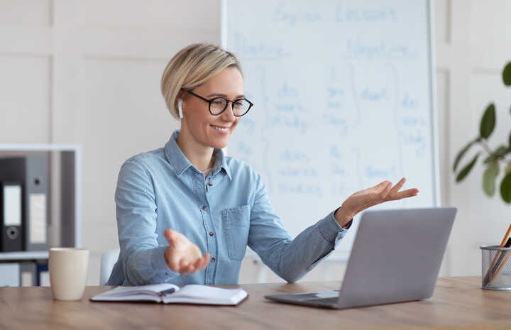 Teacher learning about cyber security online